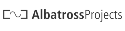 referenz-albatross-projects-logo-sw-verenaschiffer Logo von AlbatrossProjects in Schwarz-Weiß